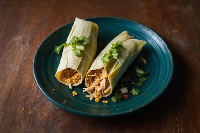 What are chicken tamales made of