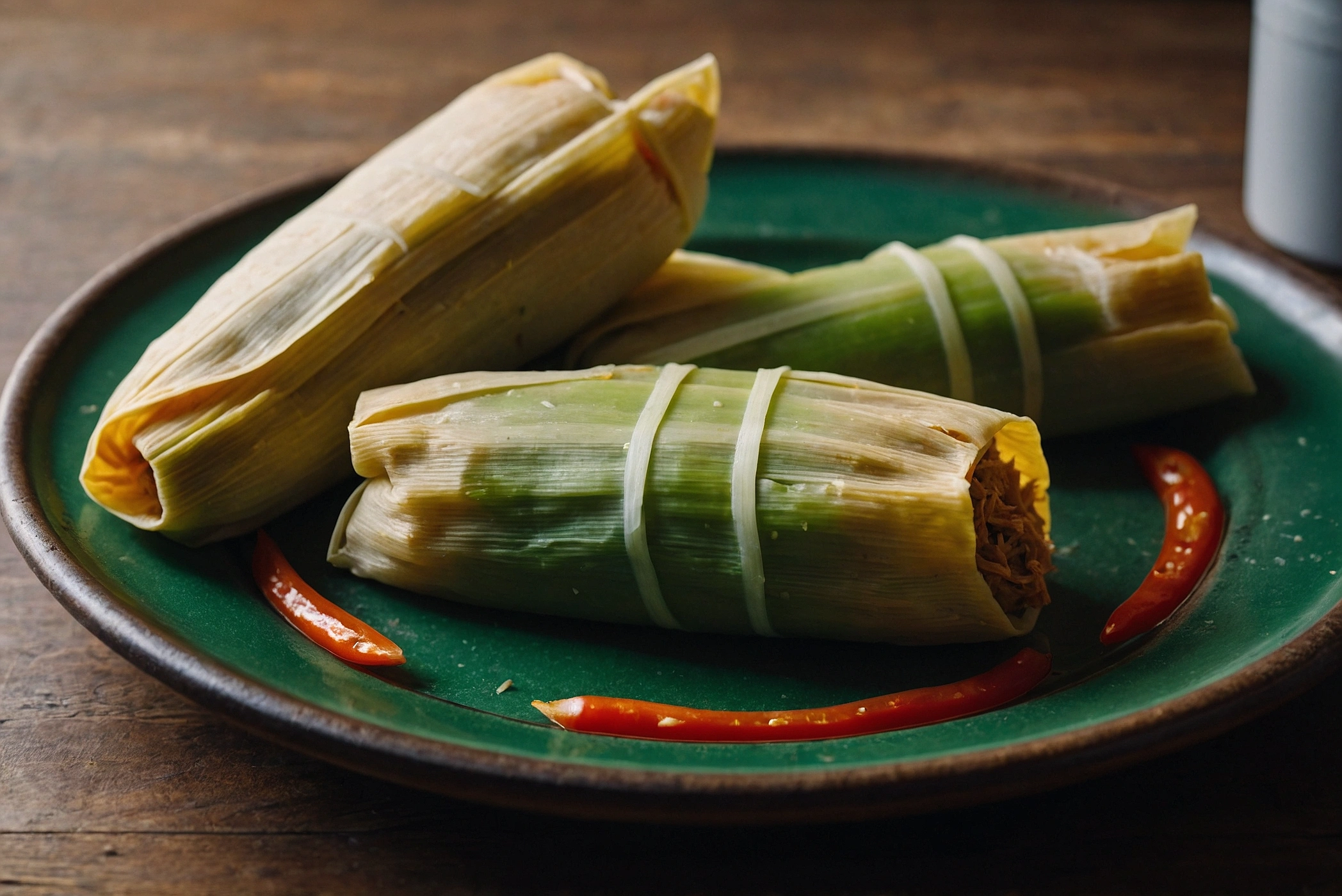 What are chicken tamales made of