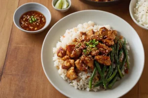 Rice recipe with Korean chicken