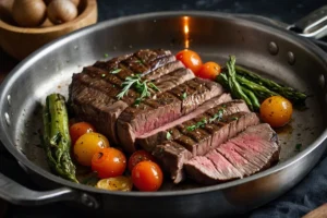 how to cook flank steak in stainless steel pan