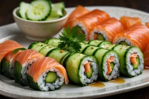 Chatelaine Smoked Salmon Roll on Cucumber Recipe