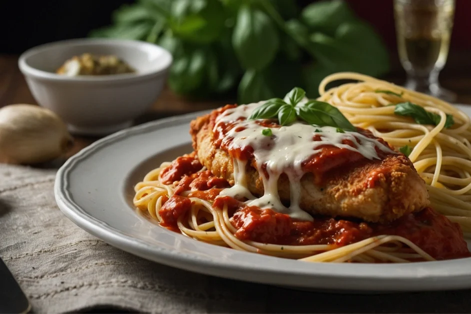 chicken parmesan and spaghetti 