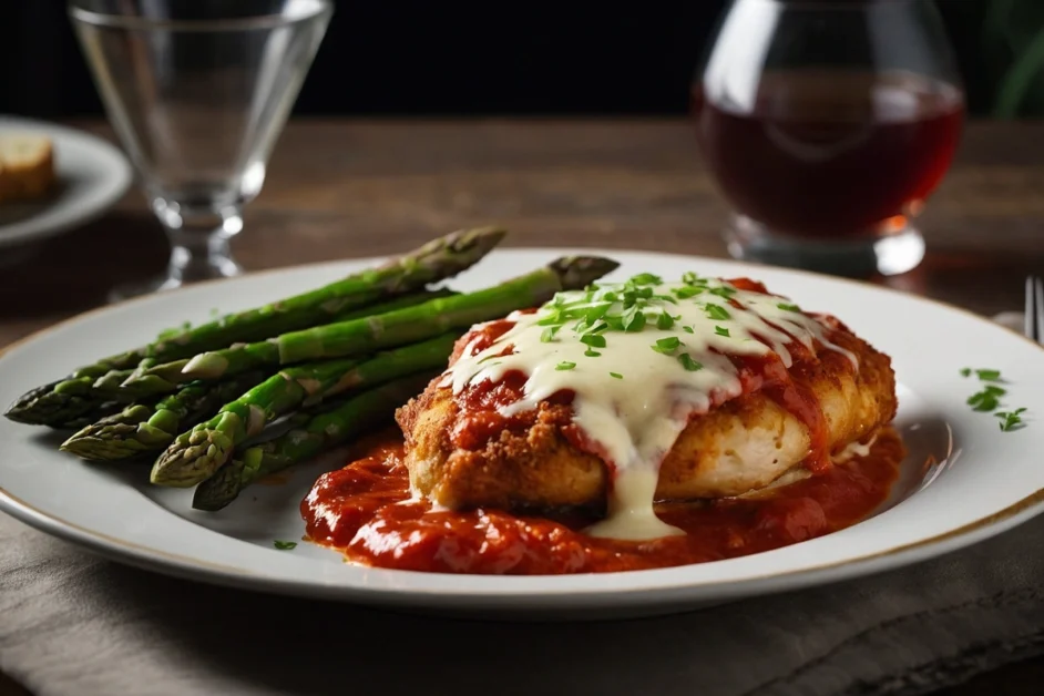 chicken parmesan and Roasted Asparagus