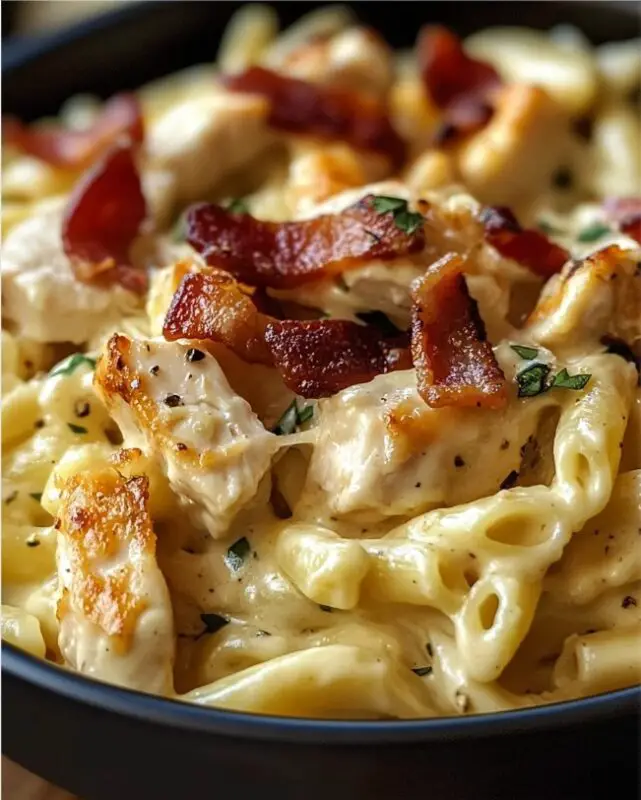 Creamy Chicken Bacon Ranch Pasta