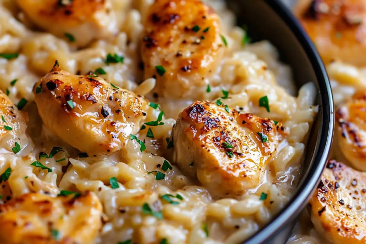 One-Pan Creamy Parmesan Chicken & Rice recipe