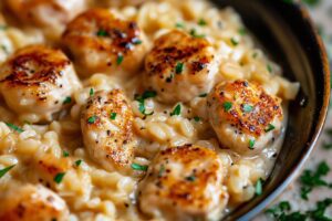 One-Pan Creamy Parmesan Chicken & Rice