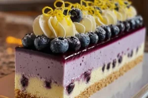 Blueberry Lemon Mousse Cake