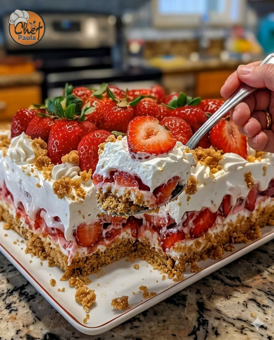 Strawberry Crunch Cake