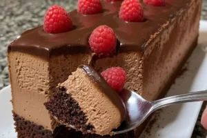 Raspberry Dark Chocolate Mousse Cake