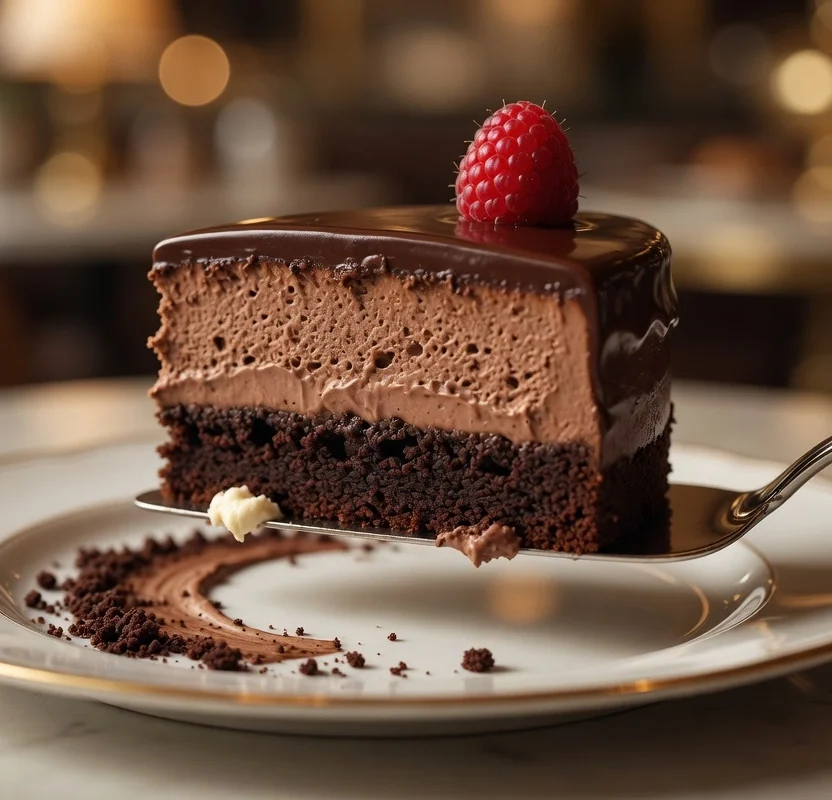 Raspberry Dark Chocolate Mousse Cake