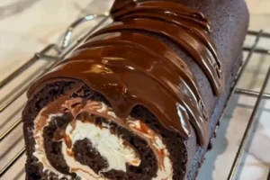 Chocolate Caramel Swiss Roll