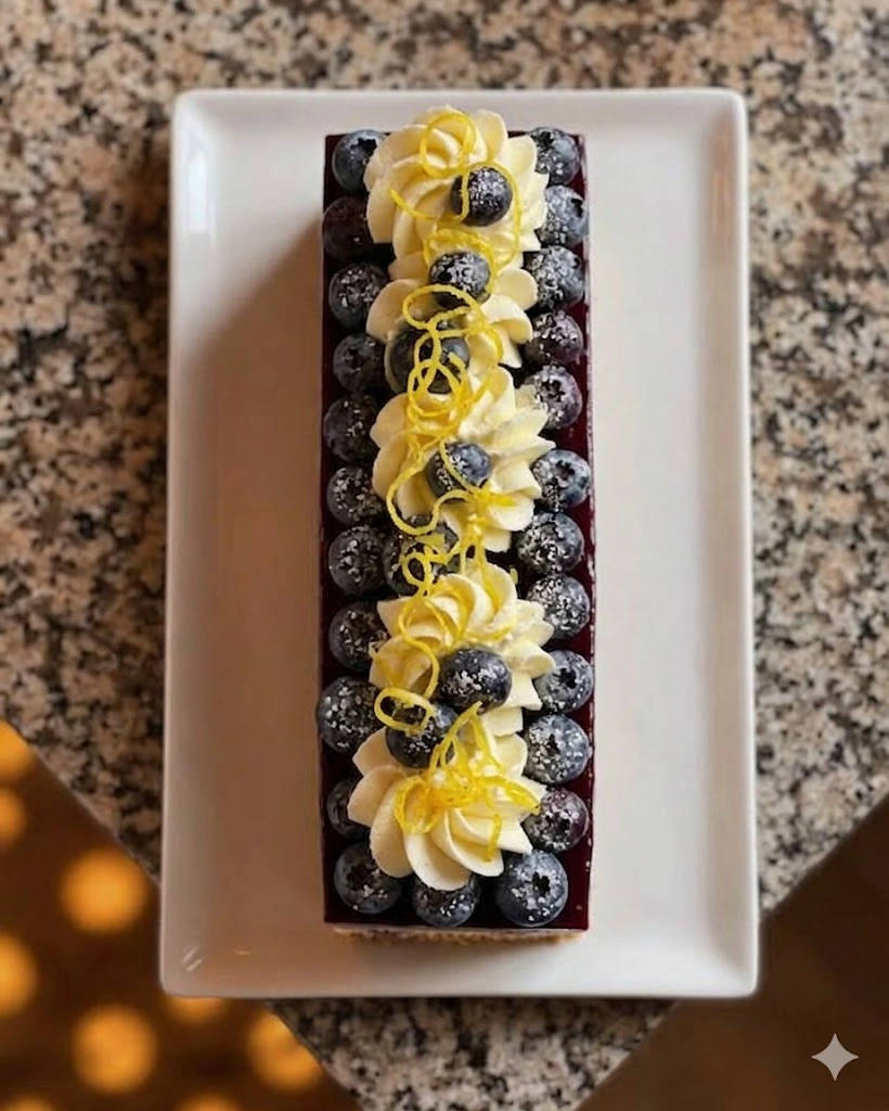 Blueberry Lemon Mousse Cake 