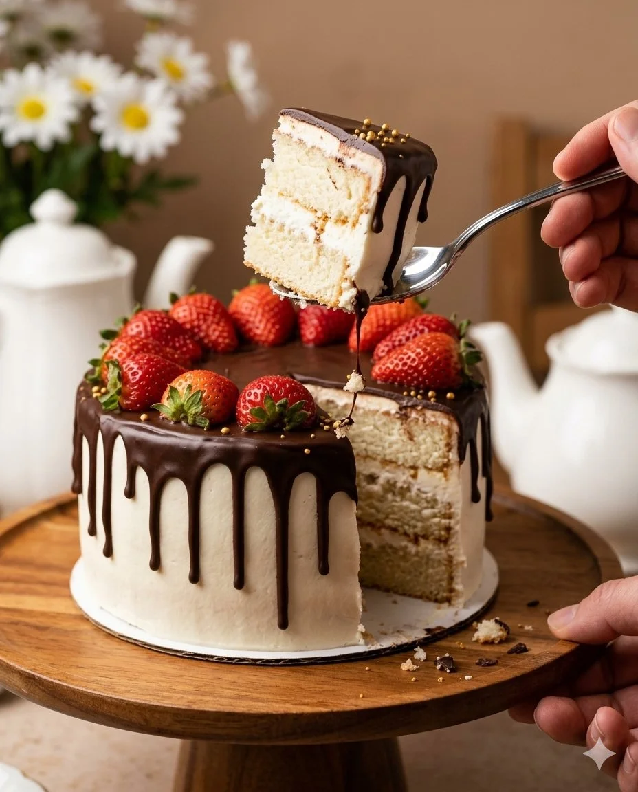 Chocolate-Covered Strawberry Drip Cake