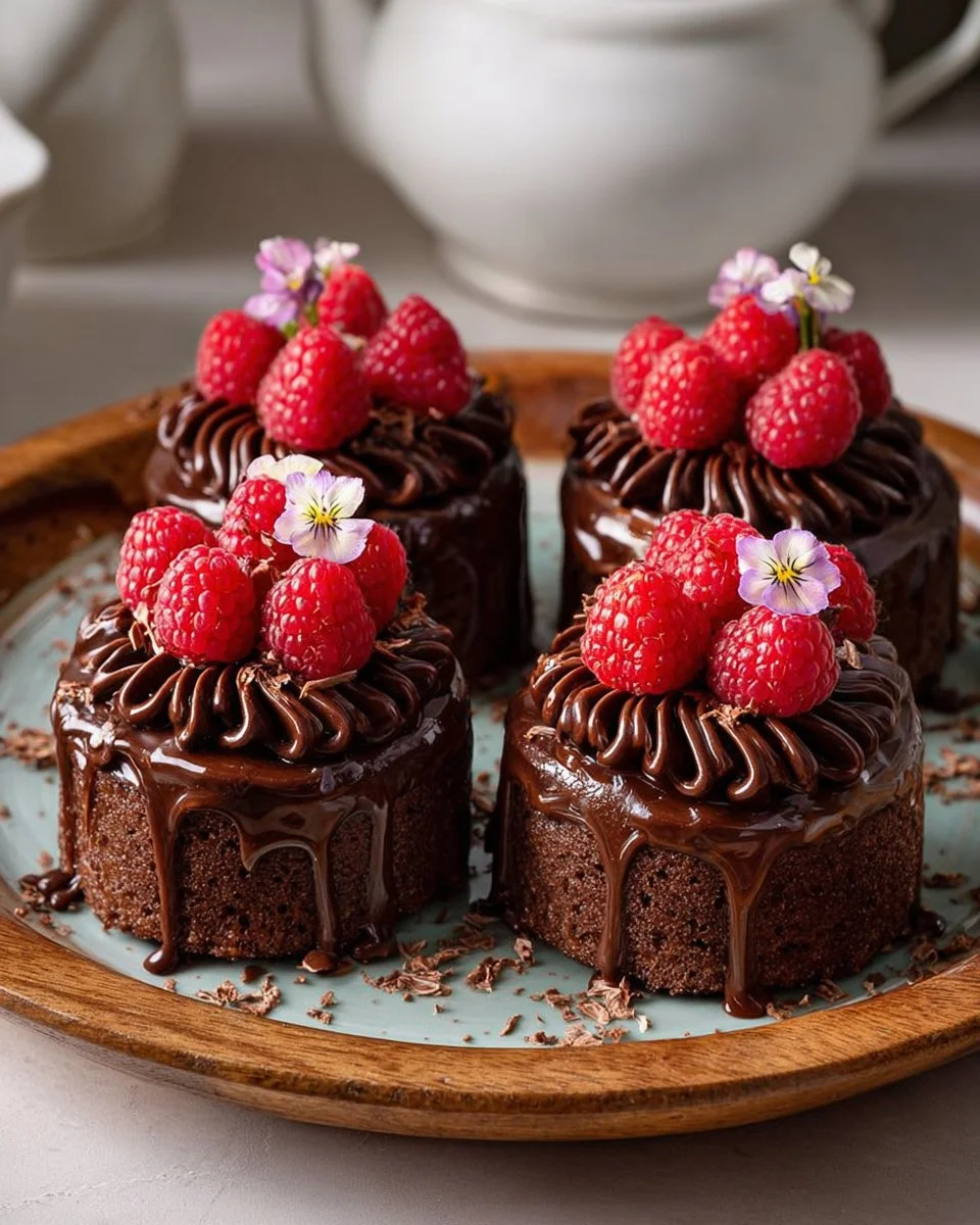Chocolate Raspberry Mini Cakes