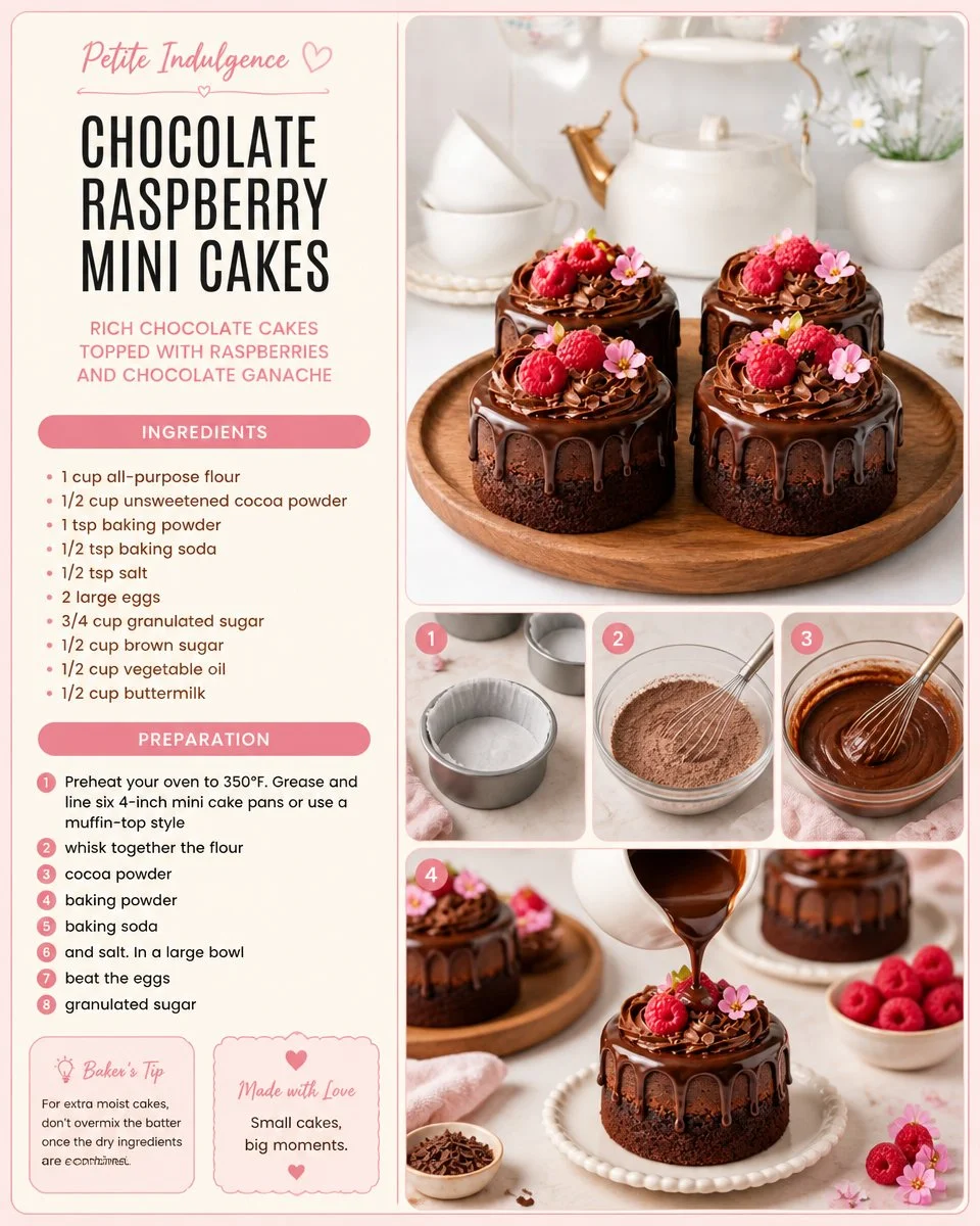 Chocolate Raspberry Mini Cakes