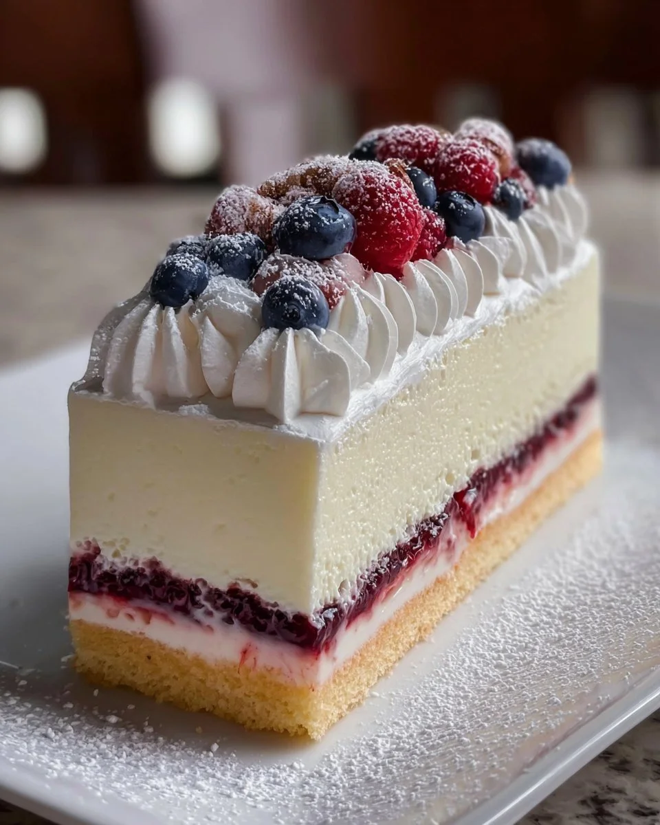 Coconut Cream Berry Chantilly Slice