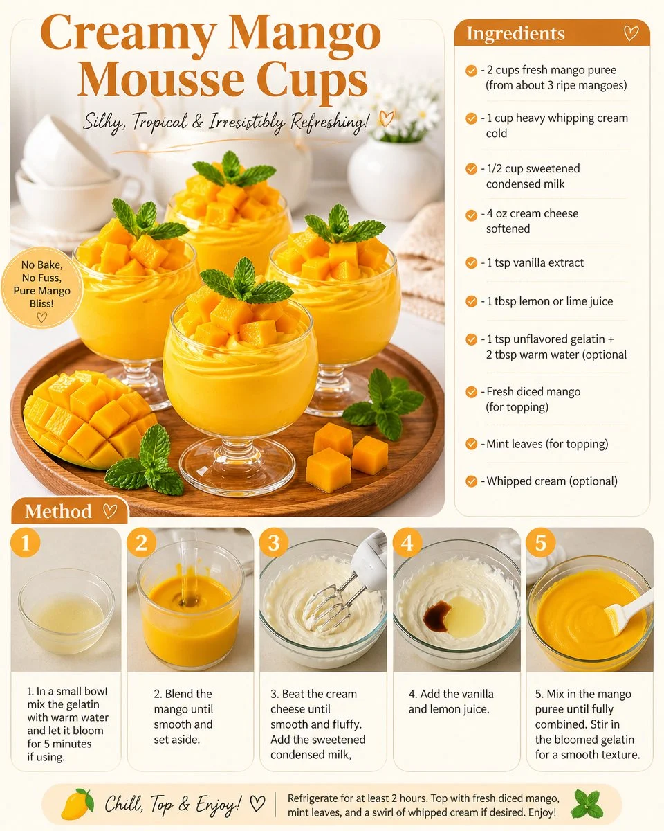 Creamy Mango Mousse Cups