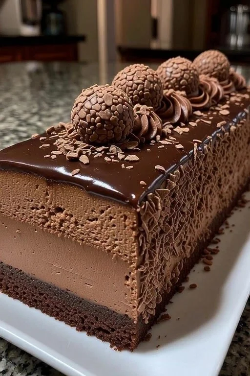 Dark Chocolate Truffle Mousse Cake