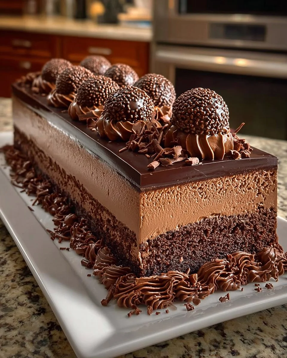 Dark Chocolate Truffle Mousse Cake