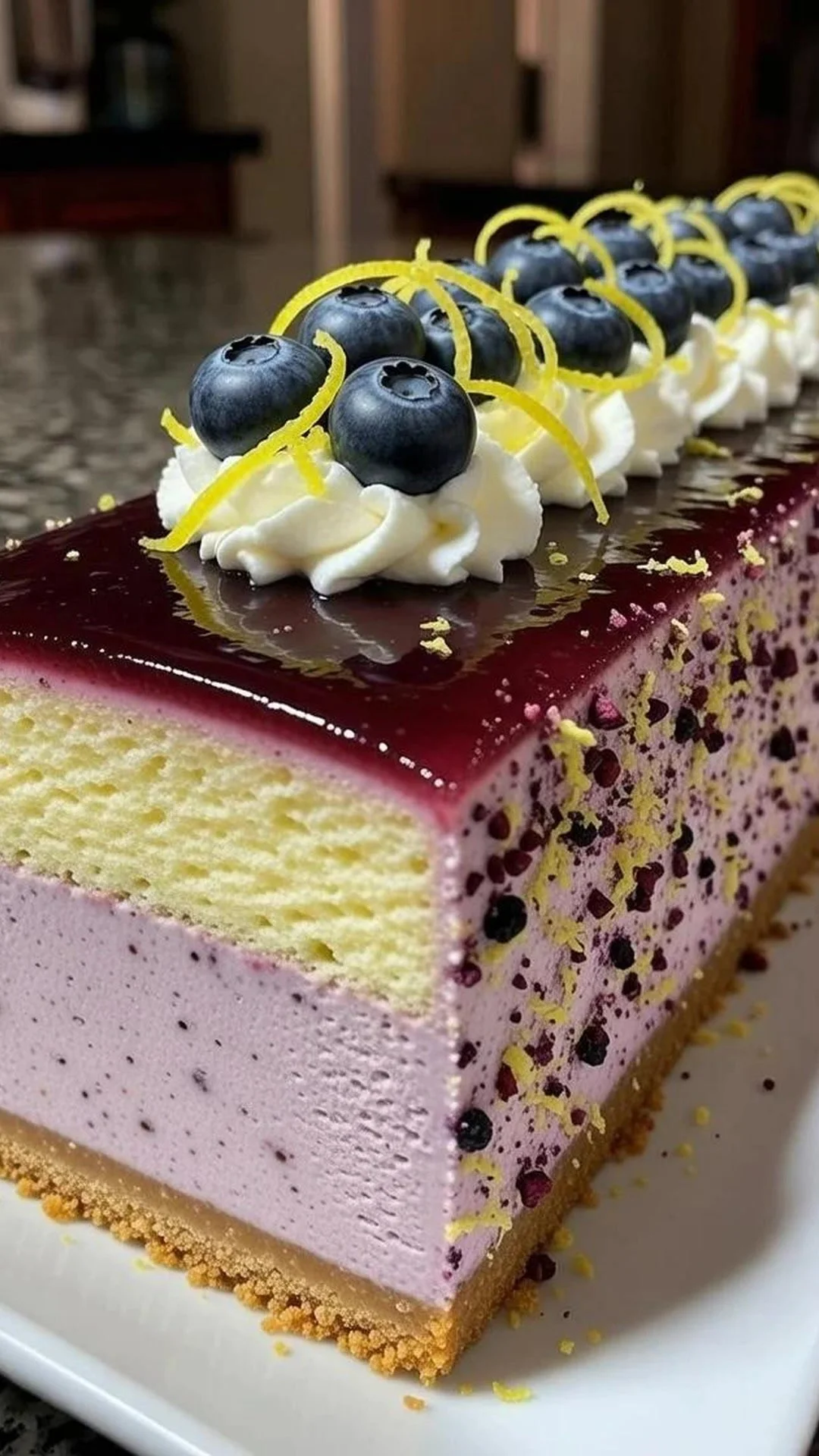 Lemon Blueberry Mousse Cake