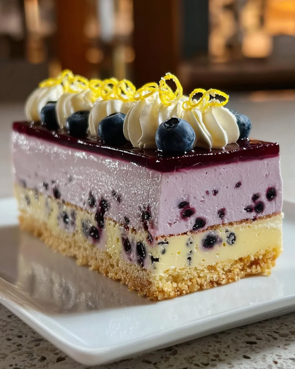 Lemon Blueberry Mousse Cake