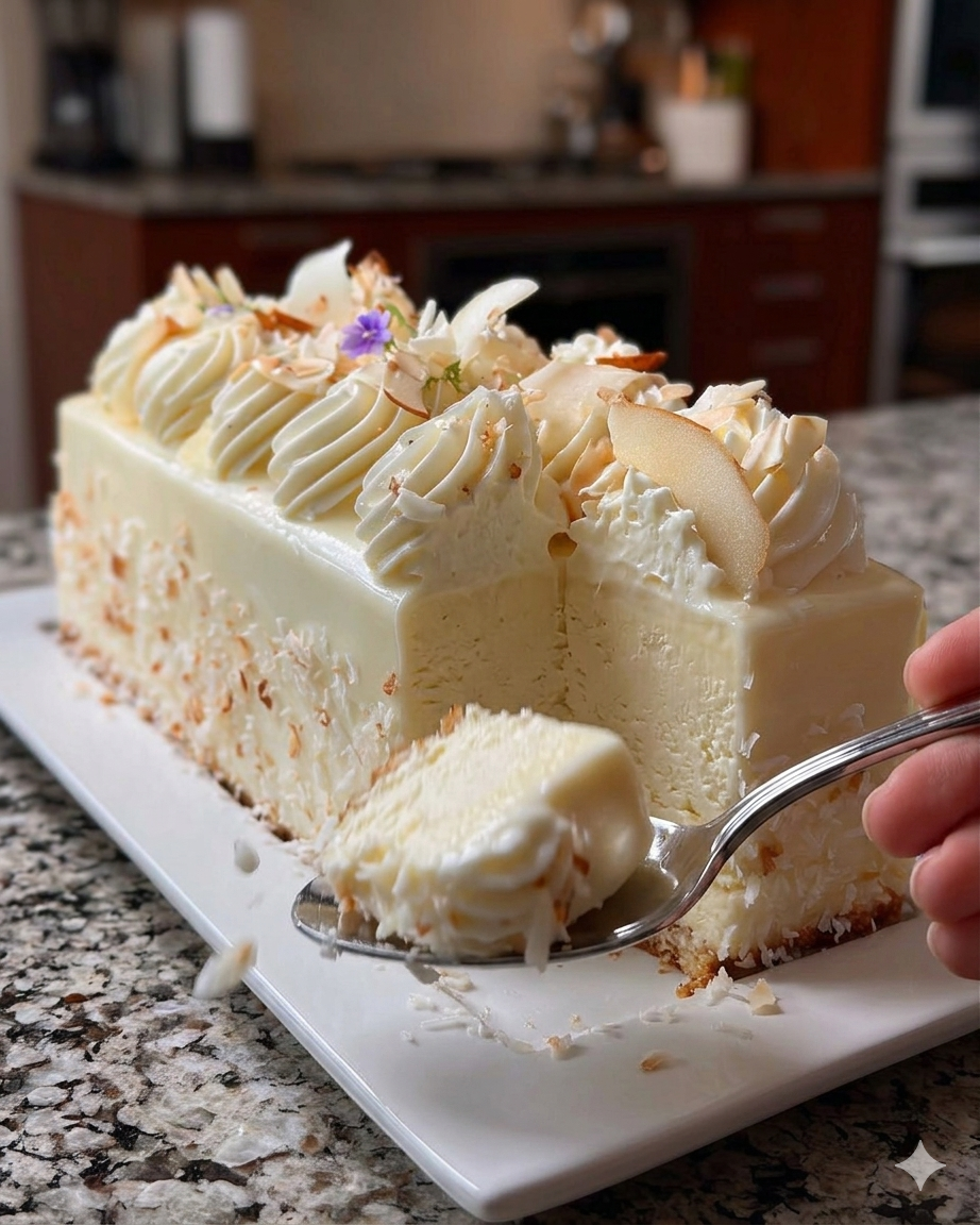 White Chocolate Coconut Mousse Cake
