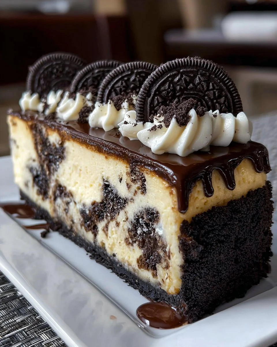 Oreo Cheesecake with Cookies and Cream Chocolate Crust
