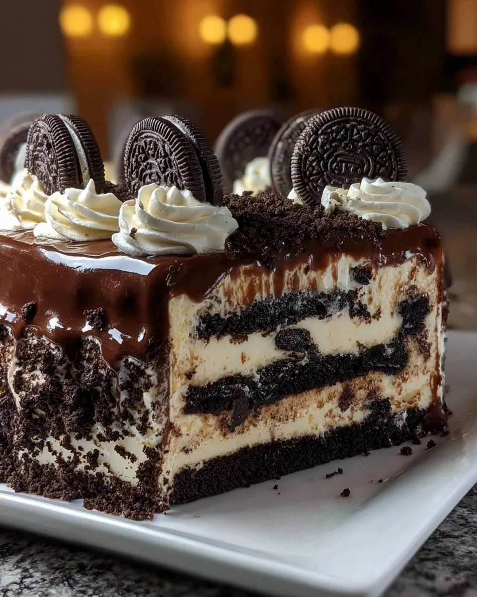 Oreo Cheesecake with Cookies and Cream Chocolate Crust