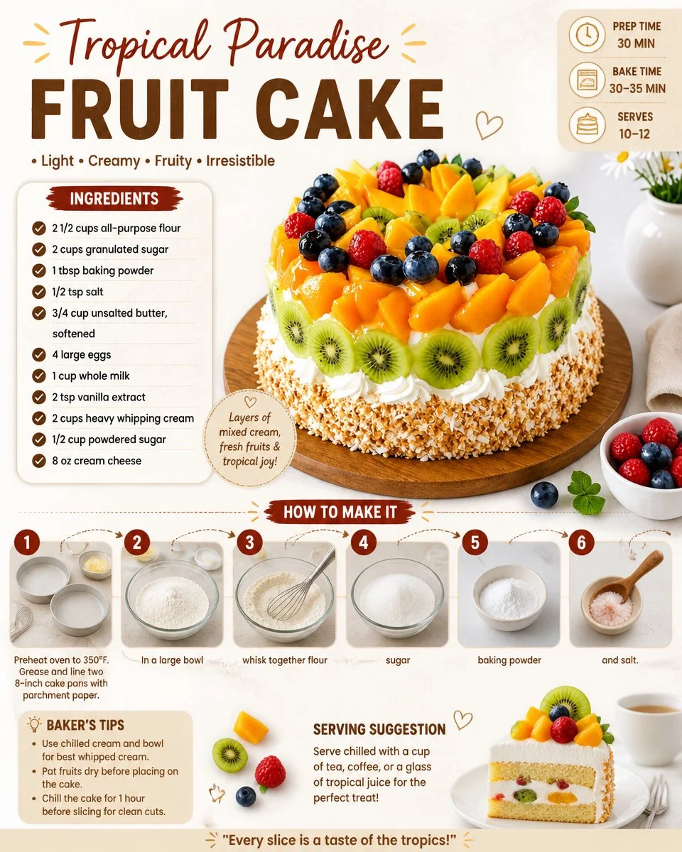 Tropical Paradise Fruit Cake