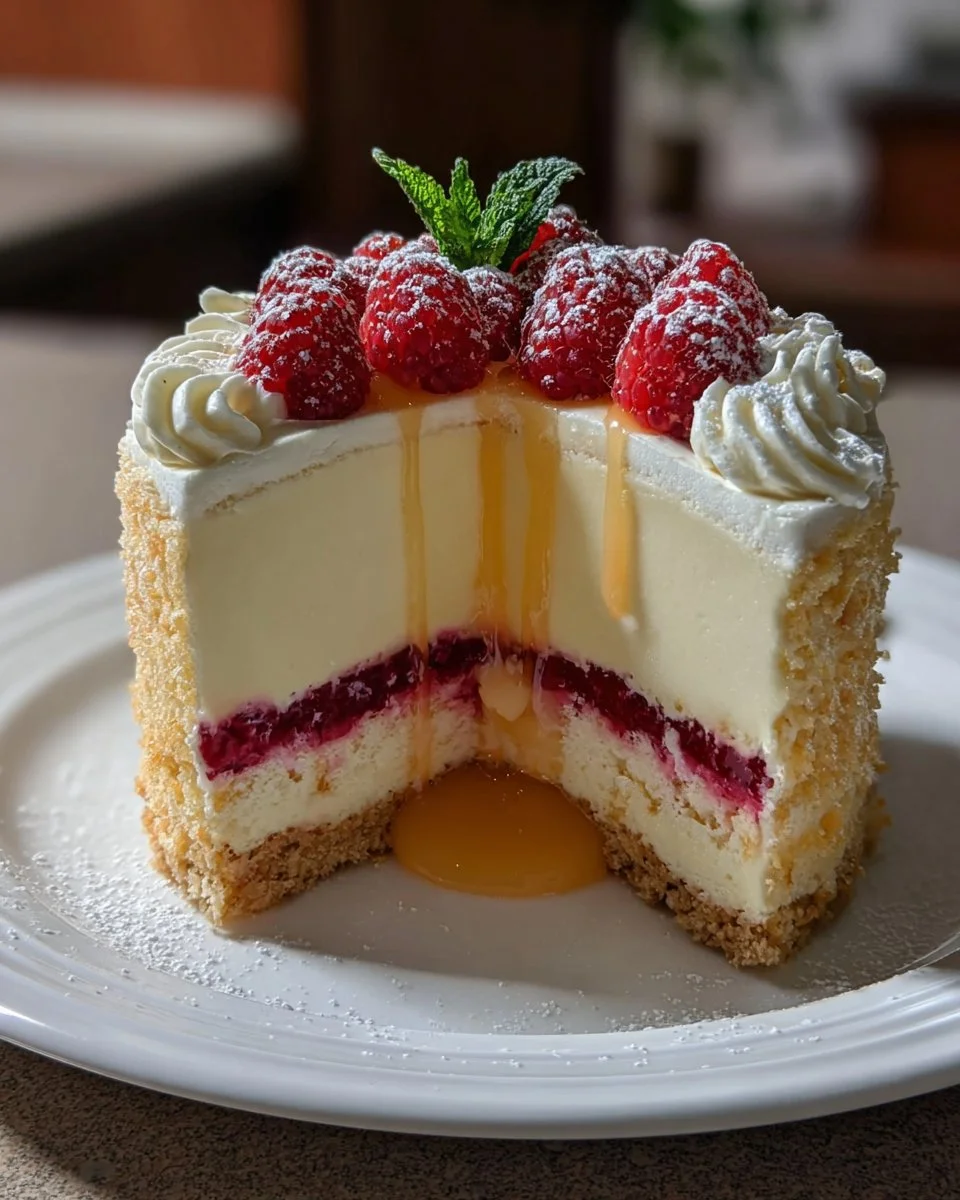 White Chocolate Raspberry Mousse Cake