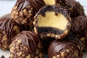 Chocolate Crunch Balls with Cream Filling