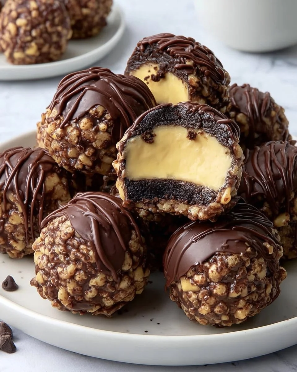 Chocolate Crunch Balls with Cream Filling
