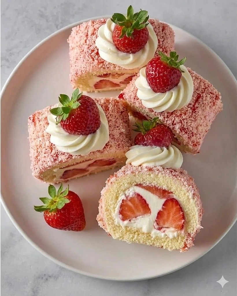 Strawberry Shortcake Cheesecake Rolls