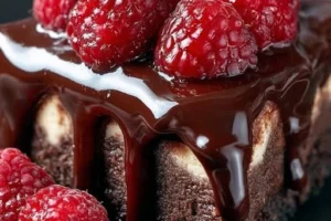 Dark Chocolate Raspberry Cheesecake
