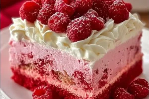Raspberry Zinger Poke Cake
