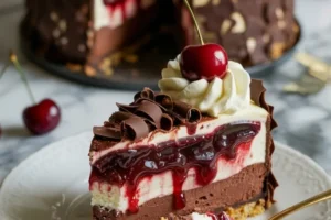 Chocolate Cherry Cheesecake Mousse Cake