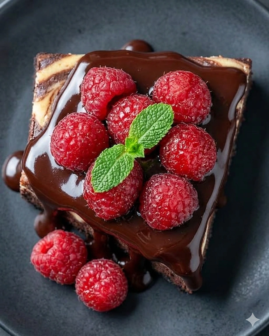 Dark Chocolate Raspberry Cheesecake