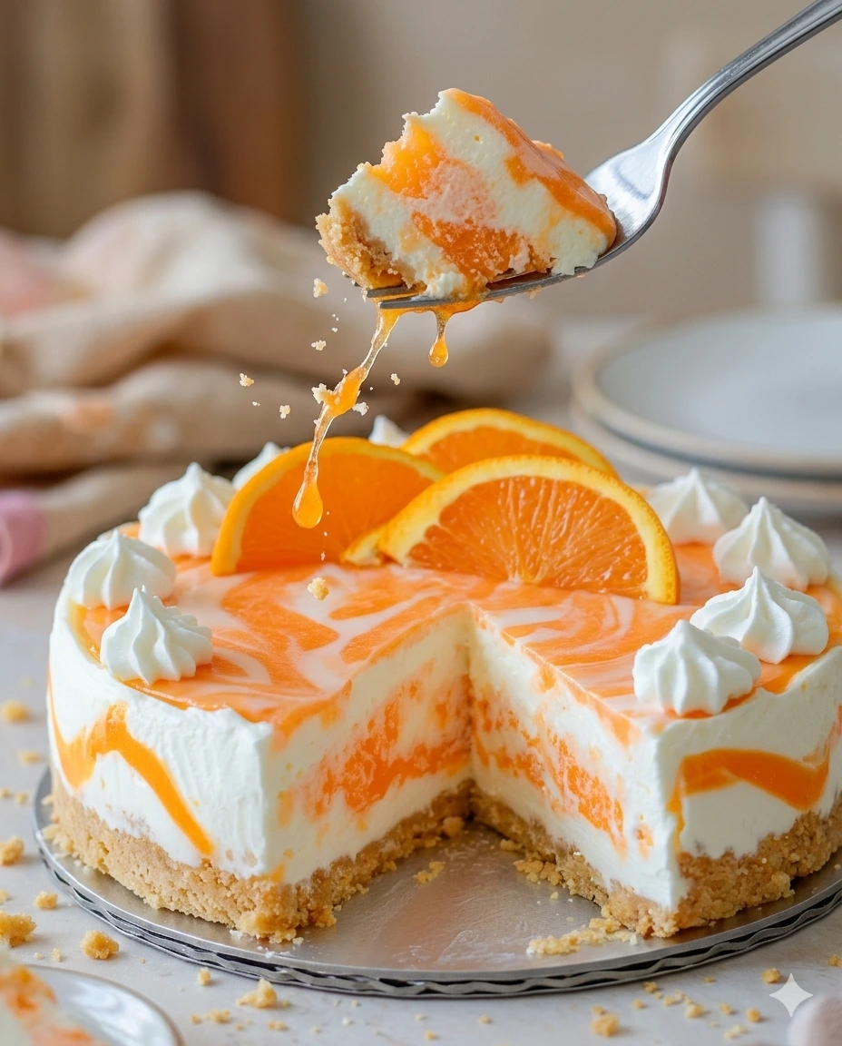 No-Bake Orange Creamsicle Cheesecake