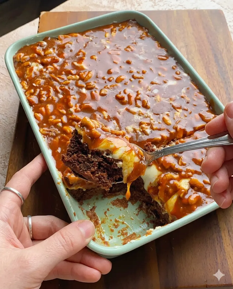 Homemade Snickers Cake