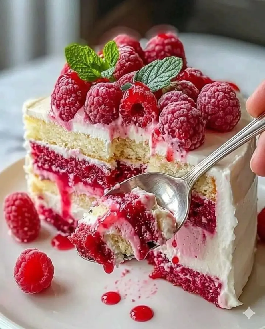 Raspberry Cream Cheese Layer Cake