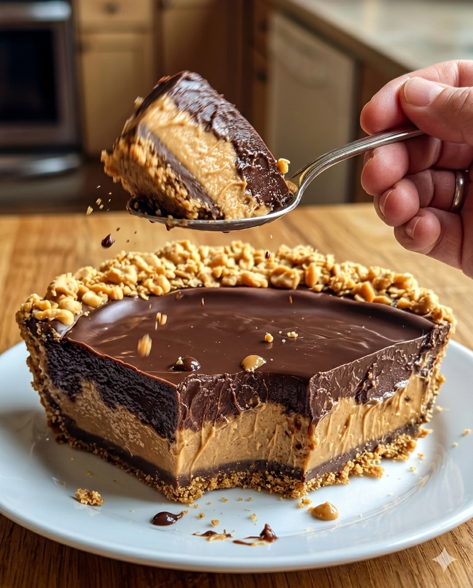 No-Bake Chocolate Peanut Butter Pie