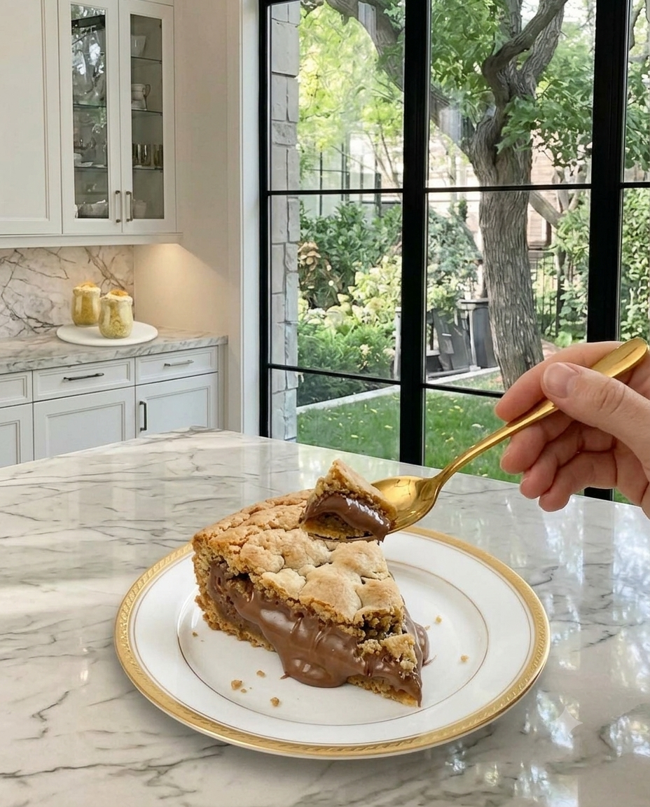 Nutella Stuffed Cookie Pie
