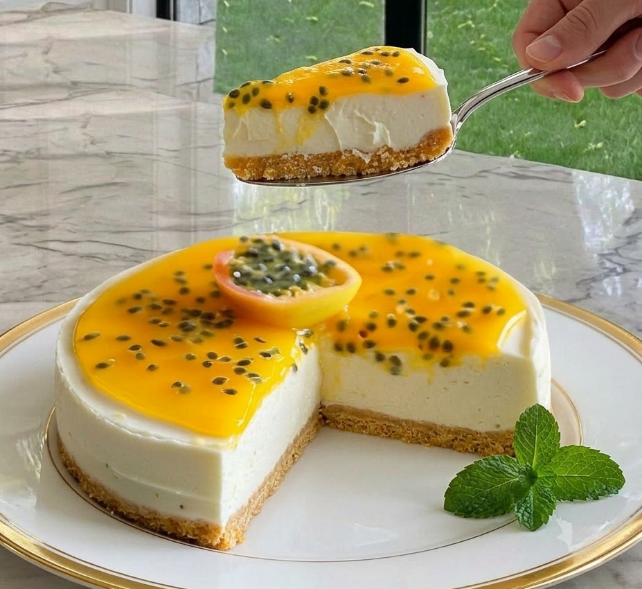 Passion Fruit No-Bake Cheesecake