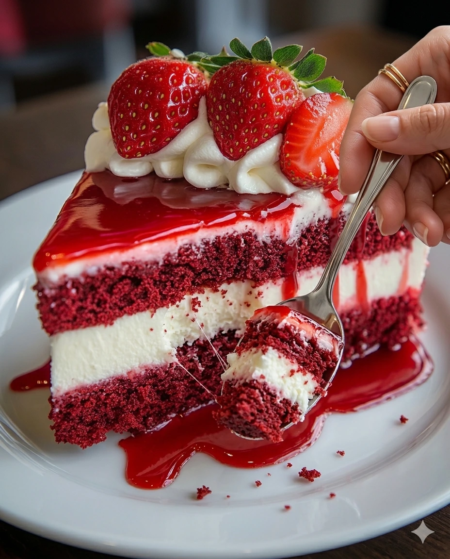 Red Velvet Strawberry Cheesecake