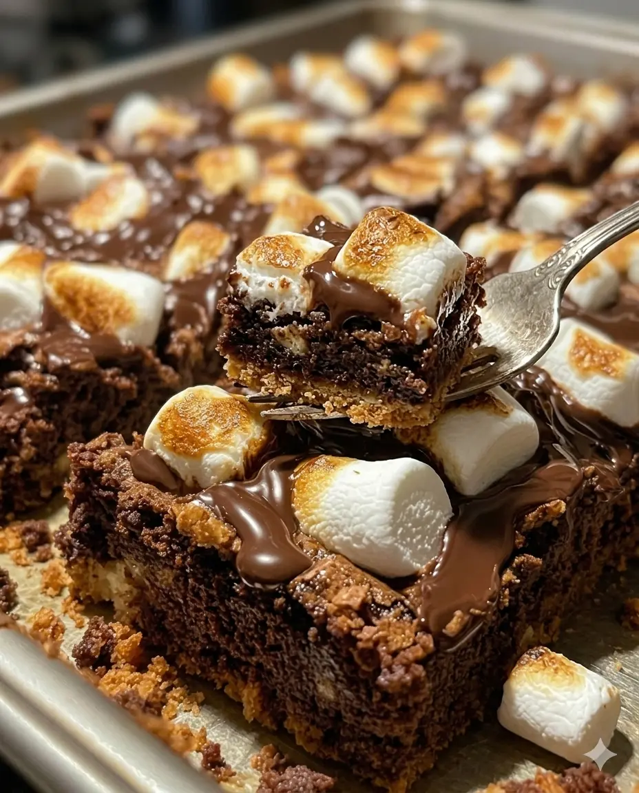 S'mores Fudge Brownie Bars