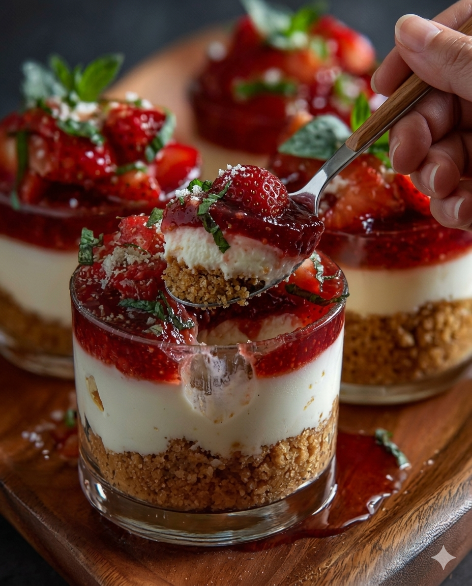 Strawberry Basil Terrarium Cups