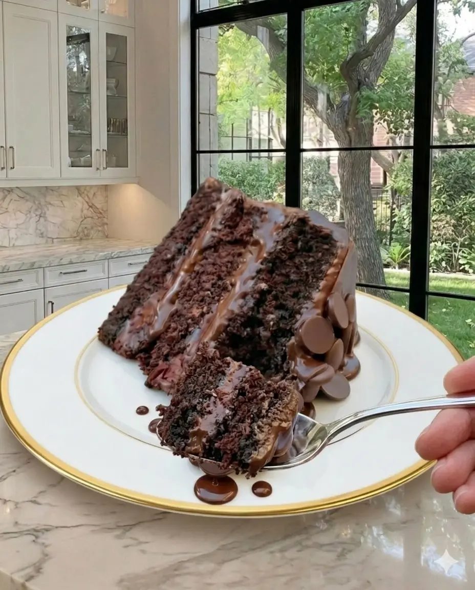 Triple Chocolate Ganache Layer Cake