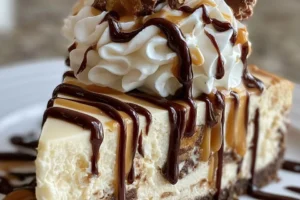White Chocolate Reese’s Dream Cheesecake