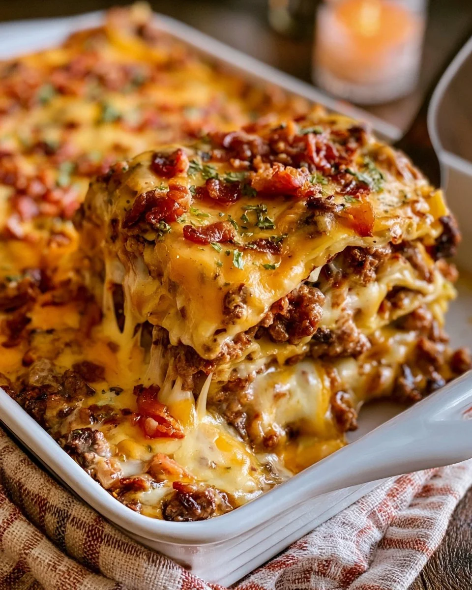 Bacon Cheeseburger Sheet Lasagna