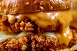 Bang Bang Chicken Sliders served on a platter with garnishes